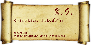 Krisztics István névjegykártya