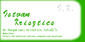 istvan krisztics business card